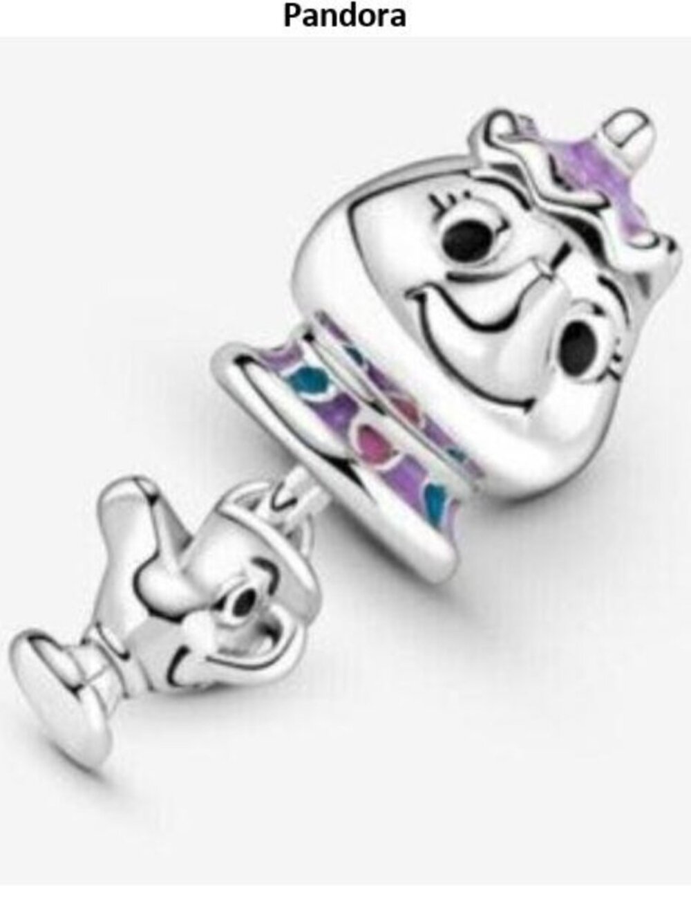 Pandora Disney Beauty and the Beast Mrs. Potts and Chip Dangle Charm